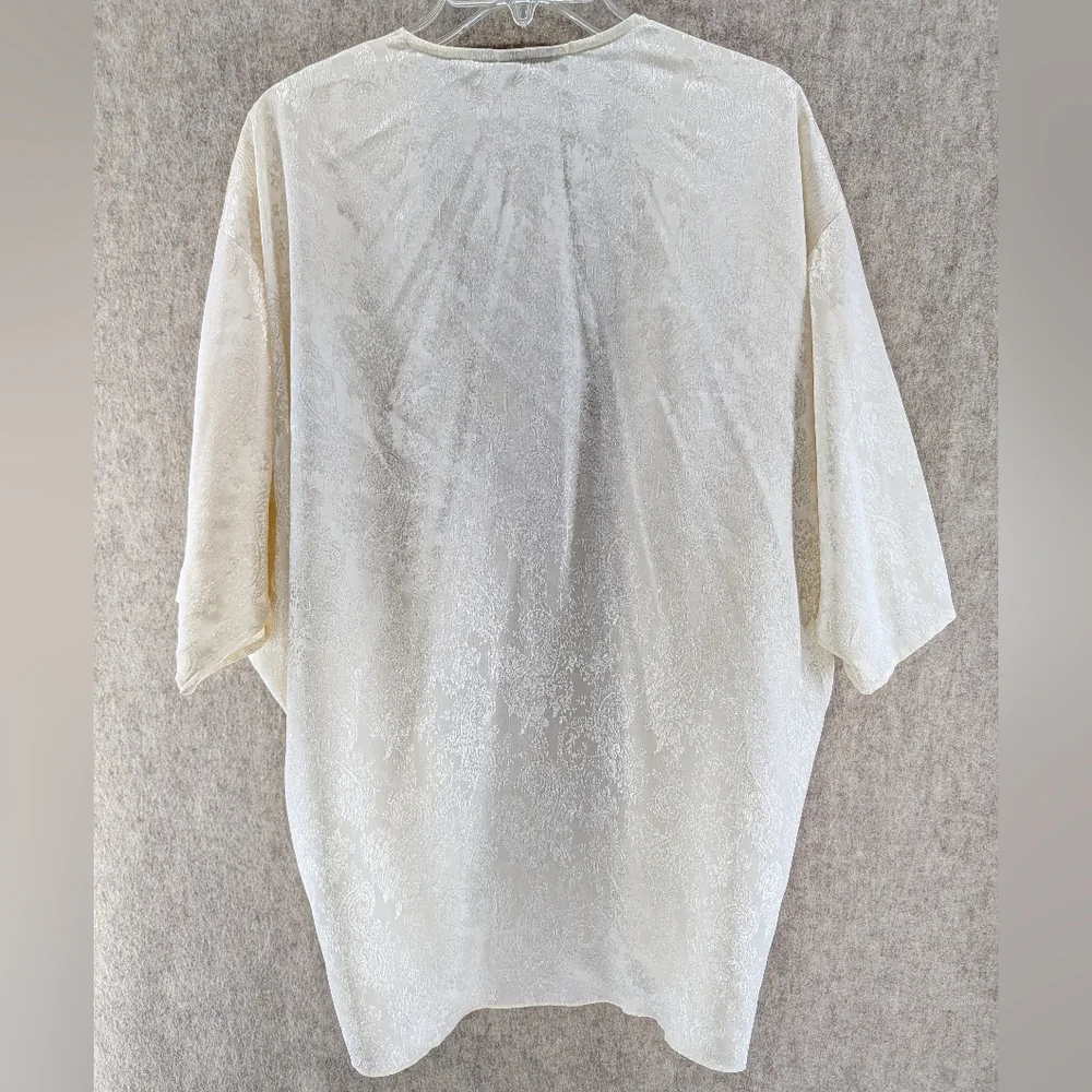 Victoria's Secret Robe Kimono Cream Vintage Gold Label Satin 90s One Size Womens - Picture 2 of 6